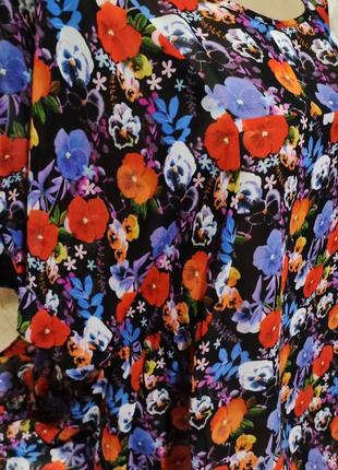 Новая шифоновая блузка свободного покроя в цветы м 463 фото