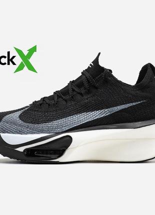 Кроссовки nike air zoom alphafly 3 черное белые мужские беговые кроссовки найк айр зум обувь для бега