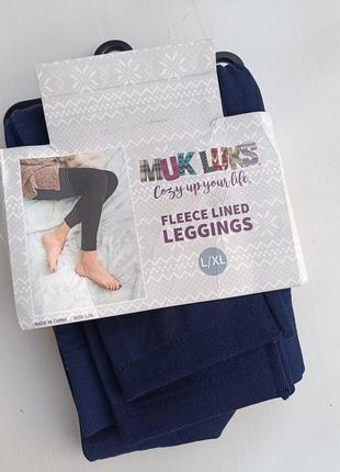 Женские теплые леггинсы, лосины на флисе от muk luks размер л/мин.
в наличии цвет синий и серый.6 фото