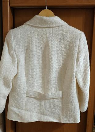 Беленький твидовый пиджак zara p.s🌺6 фото