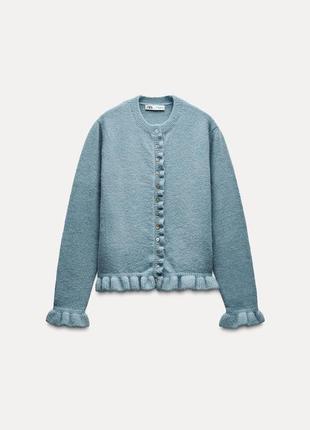 Трикотажний кардиган із воланами zara