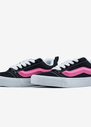 Кросівки vans knu skool black pink💕