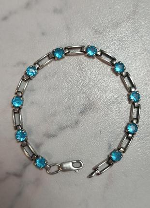 Серебряный браслет 925пр с топазом.