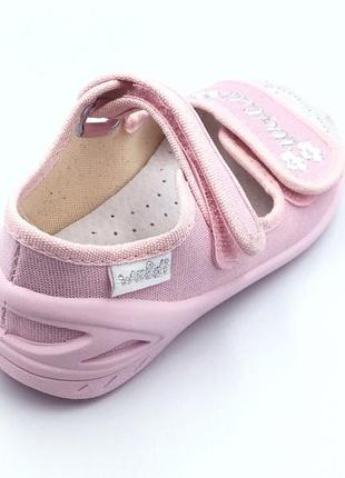 Тапочки на липучках для девочек waldi 268-603/28 розовый 28 размер4 фото