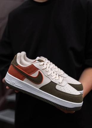 Кроссовки nike air force grey beige orange