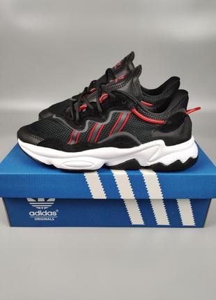 Кросівки adidas ozweego black&red2 фото