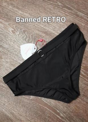 Новый стильный черный низ купальника/купательные плавки р. l от banned retro1 фото