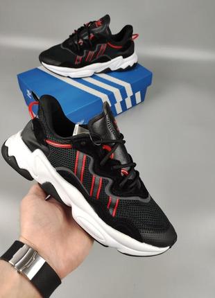 Кросівки adidas ozweego black&red1 фото