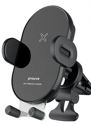 Автомобільний тримач з бездротовим зп proove rounded energy 15w black