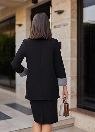 Женский базовый пиджак на подкладке с манжетами "lavita" | норма и батал