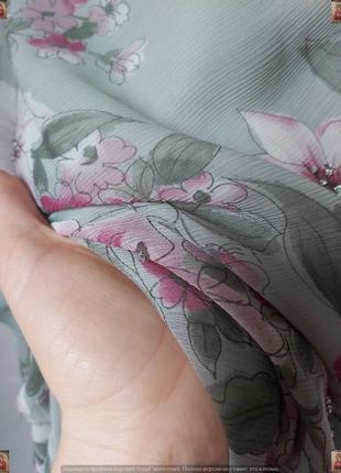Фирменная debenhams юбка миди в нежном мятном цвете в цветочном принте, размер 2-3хл6 фото