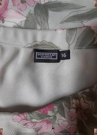 Фирменная debenhams юбка миди в нежном мятном цвете в цветочном принте, размер 2-3хл10 фото