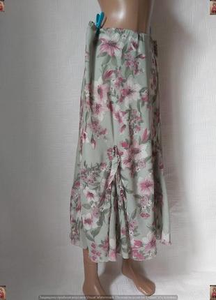 Фирменная debenhams юбка миди в нежном мятном цвете в цветочном принте, размер 2-3хл3 фото