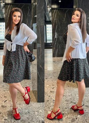 Романтичный женский сарафан с рубашкой