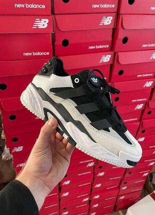 Adidas niteball black/white топ якість 45