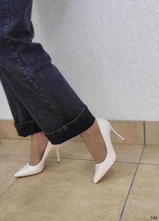 Туфли лодочки эко кожа светлый беж хамелеон