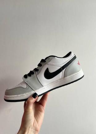Nike air jordan low white silver black3 фото