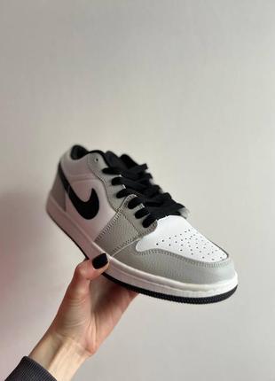 Nike air jordan low white silver black2 фото
