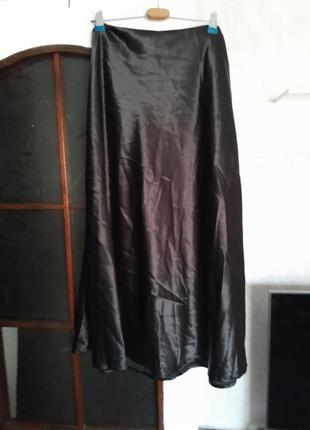 Шикарная юбка черный атлас