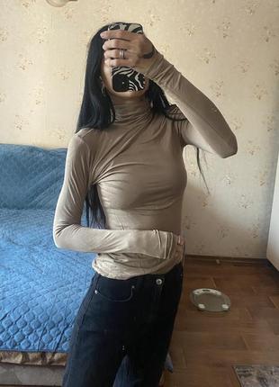 Жіноча водолазка бежева нюдова 🔥🔥🔥органічна віскоза