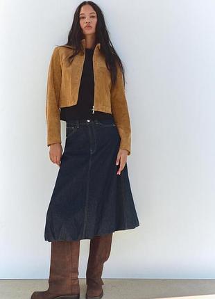 Спідниця балон синя джинсова zara new