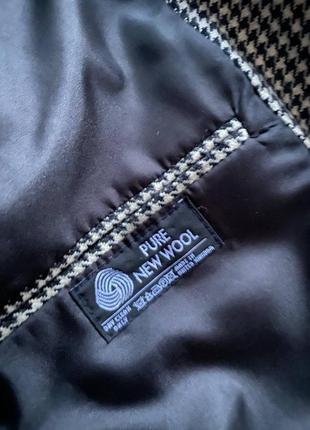 Качественный пиджак в гусиную лапку из 100% шерсти, трендовый, классический, базовый, оверсайз, с мужского плеча, шерстяной, длинный, теплый, обмен9 фото