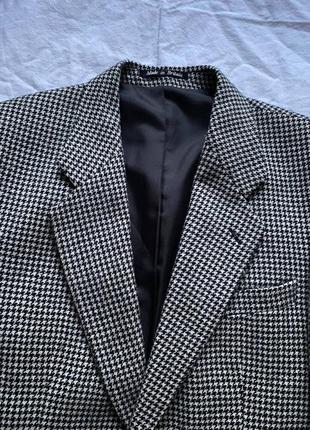 Качественный пиджак в гусиную лапку из 100% шерсти, трендовый, классический, базовый, оверсайз, с мужского плеча, шерстяной, длинный, теплый, обмен2 фото