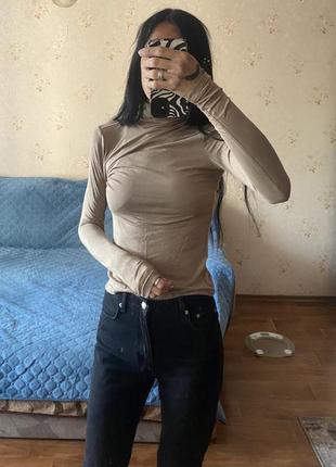Жіноча водолазка бежева органічна віскоза 100%