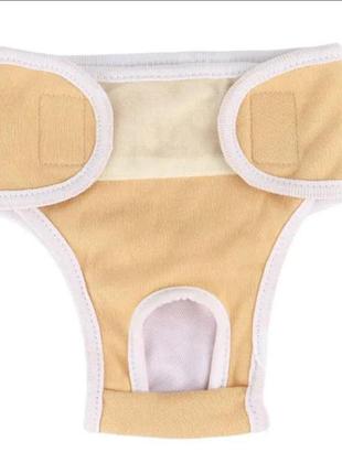 Трусы гигиенические для собак (девочек) l желтые (трикотаж)5 фото
