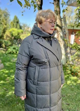 Стильний пуховик напівбатал/ батал р.46-543 фото