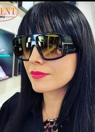 Окуляри маска унісекс сонцезахисні в стилі tom ford чорні.