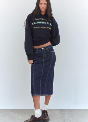 Джинсовая юбка-миди zara new