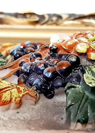 Панно-барельеф, картина натюрморт, винтажная лепная композиция, декор на стену