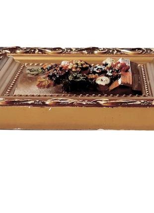 Панно-барельеф, картина натюрморт, винтажная лепная композиция, декор на стену