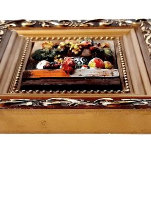 Панно-барельеф, картина натюрморт, винтажная лепная композиция, декор на стену