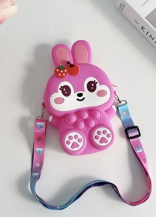 Маленькая детская сумочка. зайчик силикон поп ит