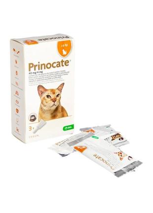 Краплі prinocate spot-on для котів від бліх і кліщів на вагу до 4 кг 0.4 мл/1 піпетка (3838989720698)