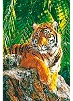 Алмазна мозаїка для дітей 7 років тигр у своєму володінні strateg 10х15 см