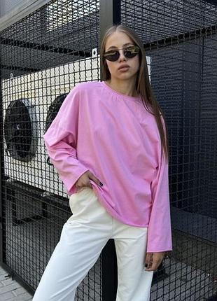 Лонгслив oversize розовый