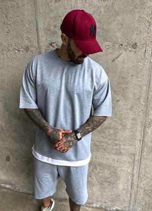 Літній комплект оверсайз футболка і шорти