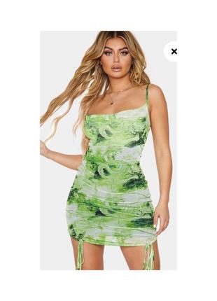 Актуальное платье мини, платье по фигуре, с принтом драконов, стильное, модное, трендовое