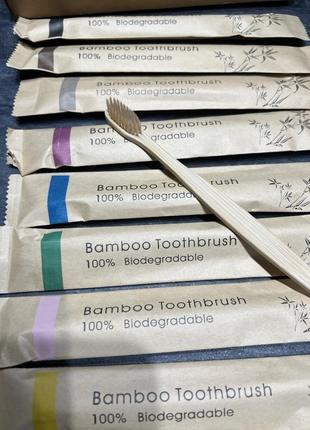Бамбуковая зубная щетка, зубная щетка из бамбука3 фото
