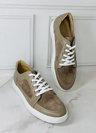 В наличии слипоны / кеды натур замш / кожа беж слон кость 28 см под заказ 36-44р все цвета