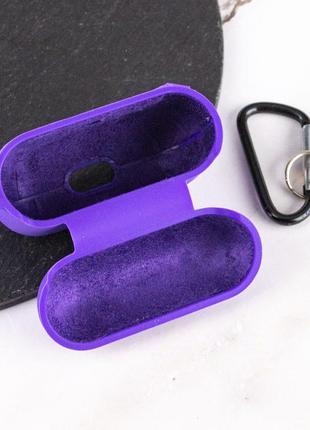 Силиконовый футляр с микрофиброй для наушников airpods pro 2, фиолетовый / ultra violet4 фото
