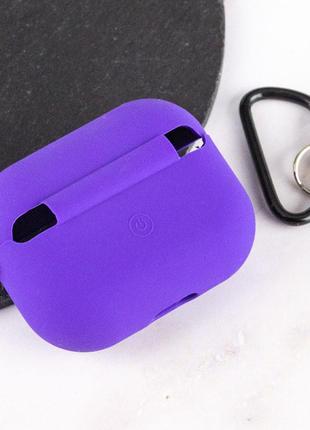 Силиконовый футляр с микрофиброй для наушников airpods pro 2, фиолетовый / ultra violet3 фото