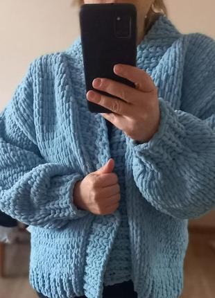 Кардиган з плюшевого матеріалу, ручної роботи