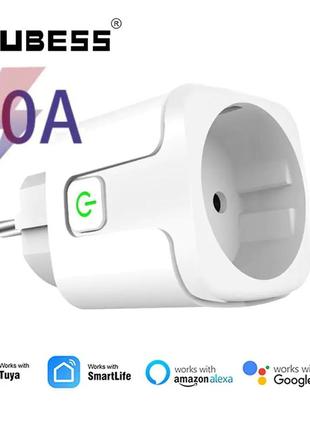 Умная wi-fi розетка aubess 20a tuya smart, smart life, с таймером.