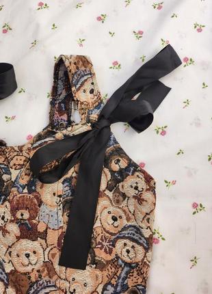 Винтажный корсет гобеленовый винтаж гобелен корсаж ретро стиль шнуровка утягивающий...