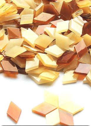 Набір шматочків мозаїки слюда форма ромб 200 грам 340 шт колір кавових сумішей