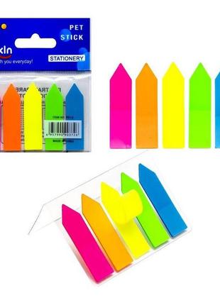 Закладка неоновая "stick notes" color-it р01-2, 5 цветов